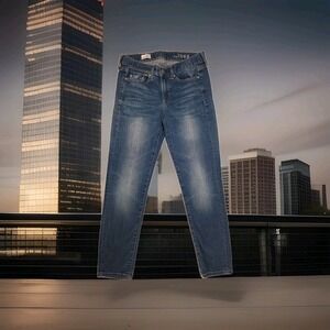 Gap 1969 Jeans Women's 25/0 Blue Medium Wash Real Straight Leg Mid Rise Denim